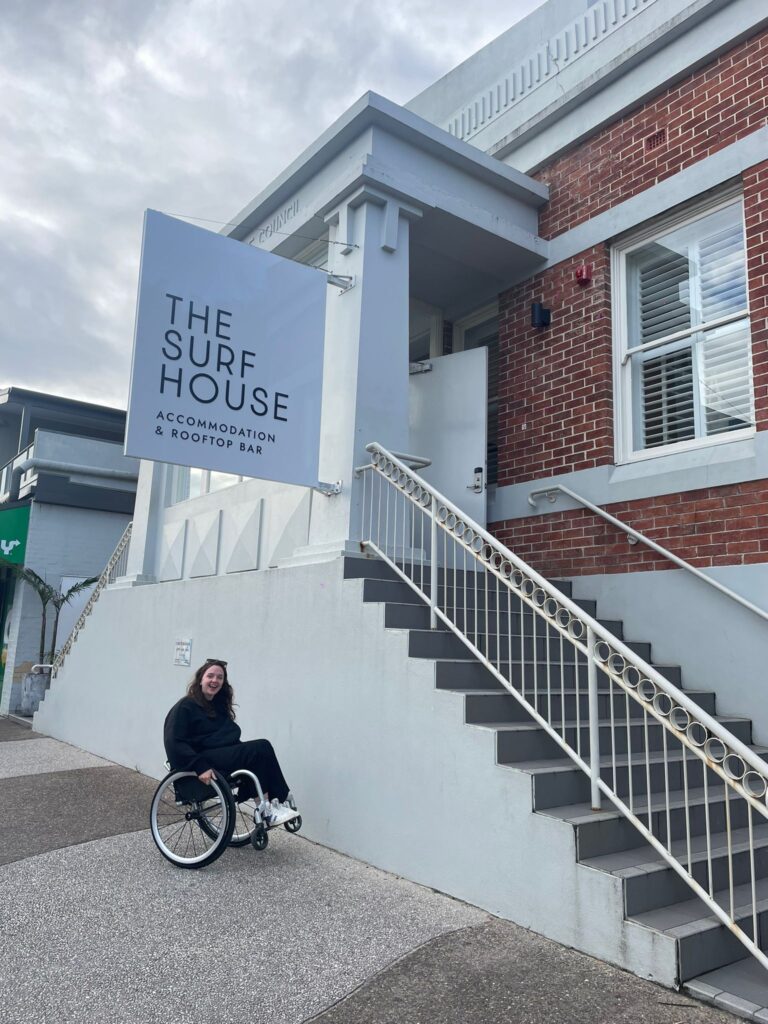 Backpacking East Coast Australia as a wheelchair user accessible wheelchair friendly accommodation in Byron Bay hostel